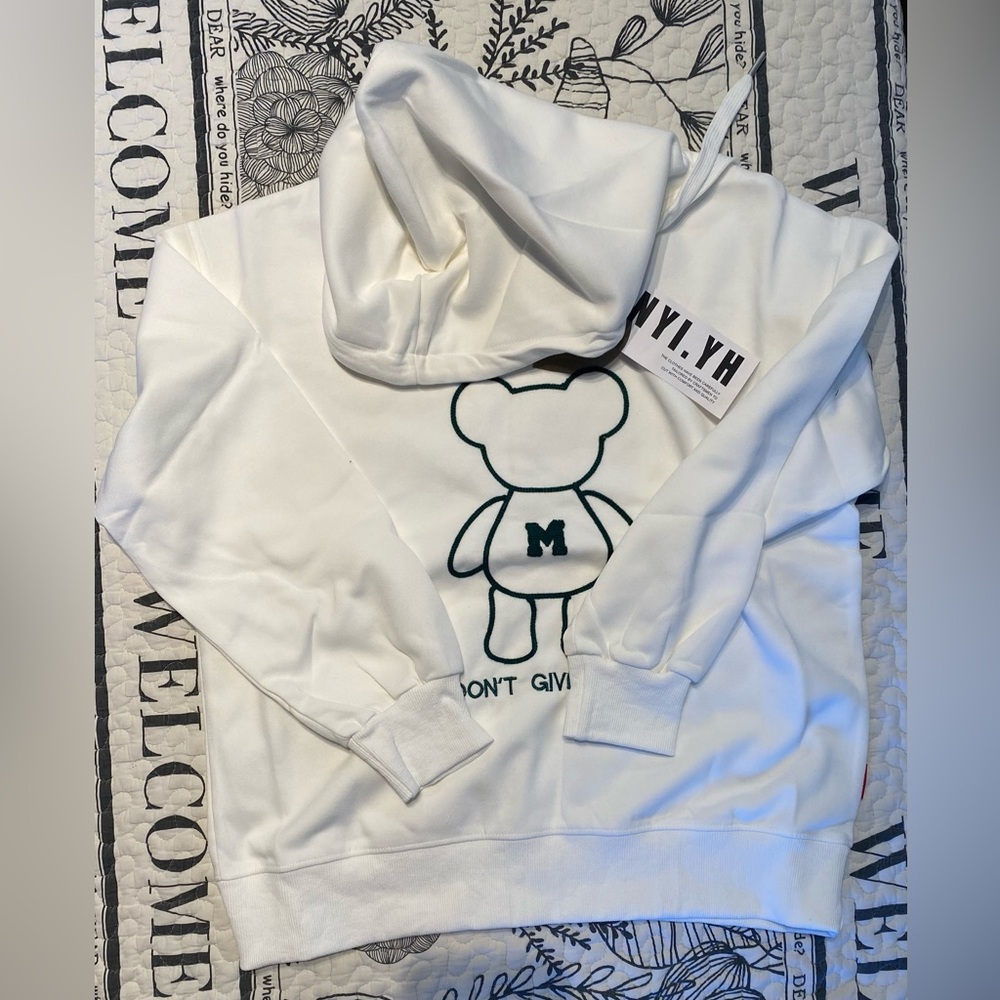 Brand new white bear hoodie